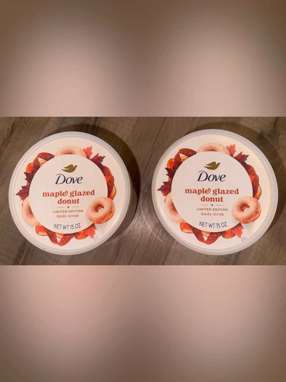 Dove Limited edition Maple Glazed Donut body scrub 2 pack